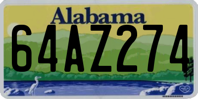 AL license plate 64AZ274