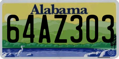 AL license plate 64AZ303