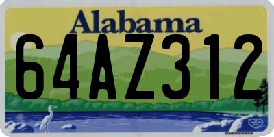 AL license plate 64AZ312