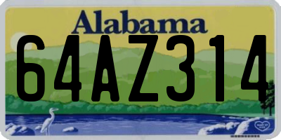 AL license plate 64AZ314