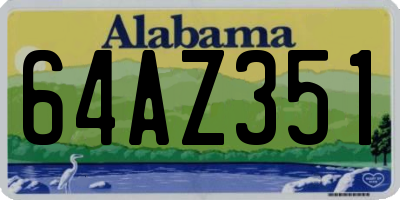 AL license plate 64AZ351