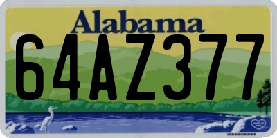 AL license plate 64AZ377