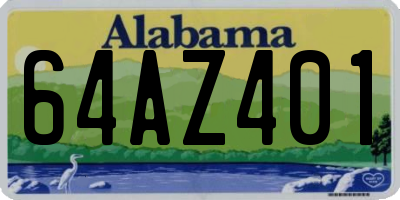AL license plate 64AZ401