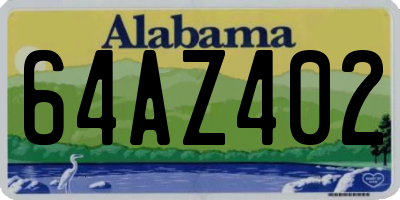 AL license plate 64AZ402