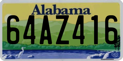 AL license plate 64AZ416