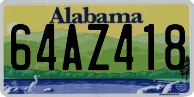 AL license plate 64AZ418