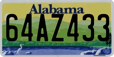 AL license plate 64AZ433