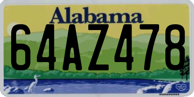 AL license plate 64AZ478