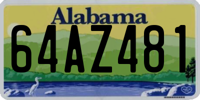 AL license plate 64AZ481