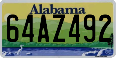 AL license plate 64AZ492