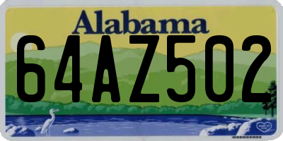 AL license plate 64AZ502