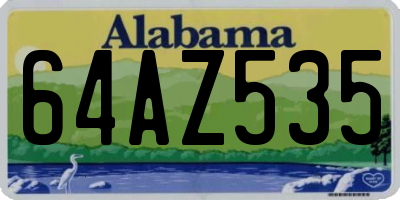 AL license plate 64AZ535