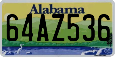 AL license plate 64AZ536
