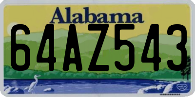 AL license plate 64AZ543