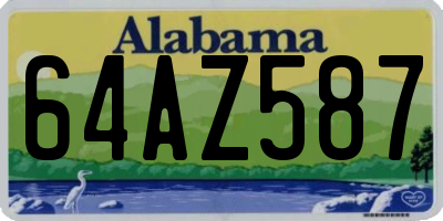 AL license plate 64AZ587