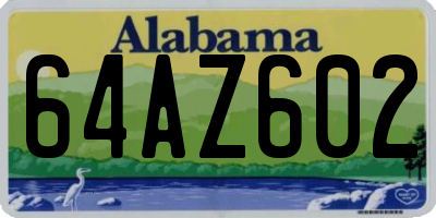 AL license plate 64AZ602