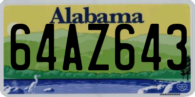AL license plate 64AZ643