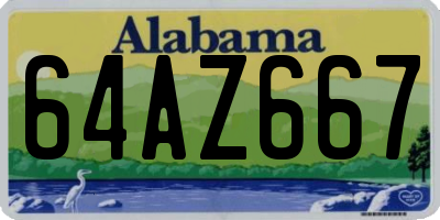 AL license plate 64AZ667
