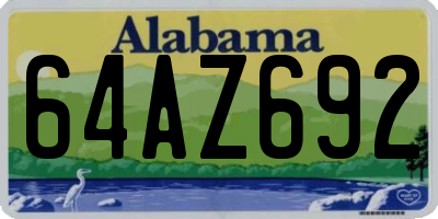 AL license plate 64AZ692