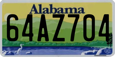 AL license plate 64AZ704