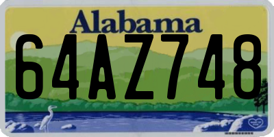 AL license plate 64AZ748