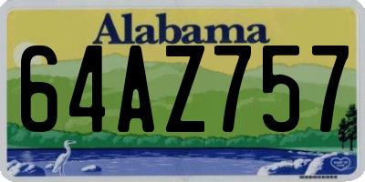 AL license plate 64AZ757