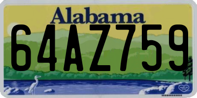 AL license plate 64AZ759