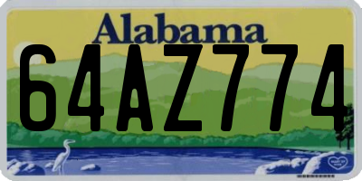 AL license plate 64AZ774