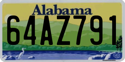 AL license plate 64AZ791