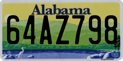 AL license plate 64AZ798