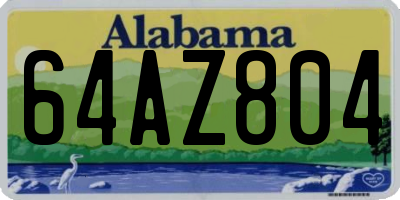 AL license plate 64AZ804