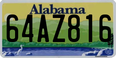 AL license plate 64AZ816