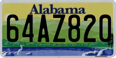 AL license plate 64AZ820