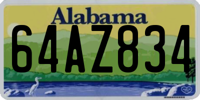 AL license plate 64AZ834