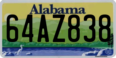 AL license plate 64AZ838