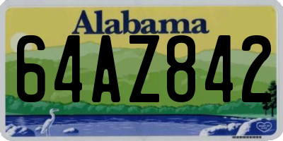 AL license plate 64AZ842