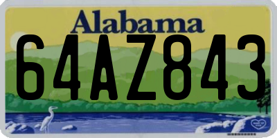AL license plate 64AZ843