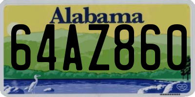 AL license plate 64AZ860
