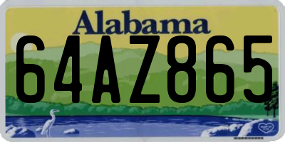 AL license plate 64AZ865