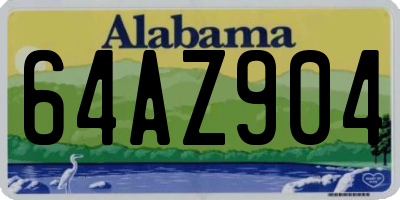AL license plate 64AZ904