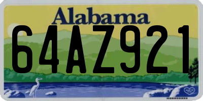 AL license plate 64AZ921