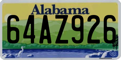 AL license plate 64AZ926