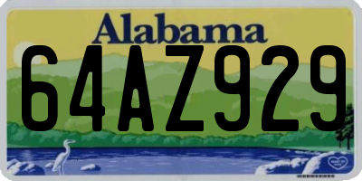 AL license plate 64AZ929