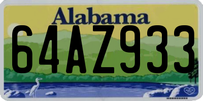 AL license plate 64AZ933