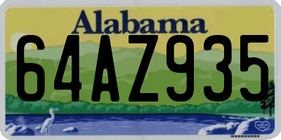 AL license plate 64AZ935