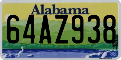 AL license plate 64AZ938