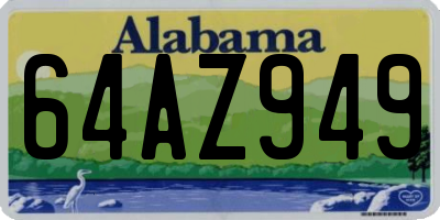 AL license plate 64AZ949