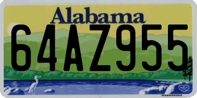 AL license plate 64AZ955