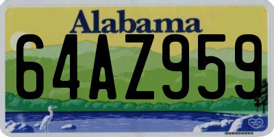 AL license plate 64AZ959