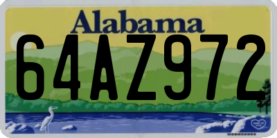 AL license plate 64AZ972